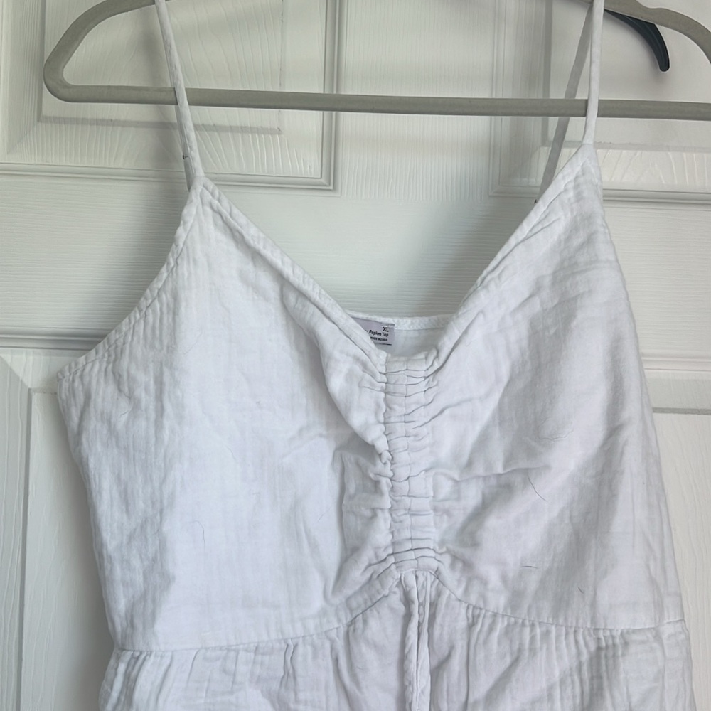 SO White Ruched Sleeveless Camisole Crop Top